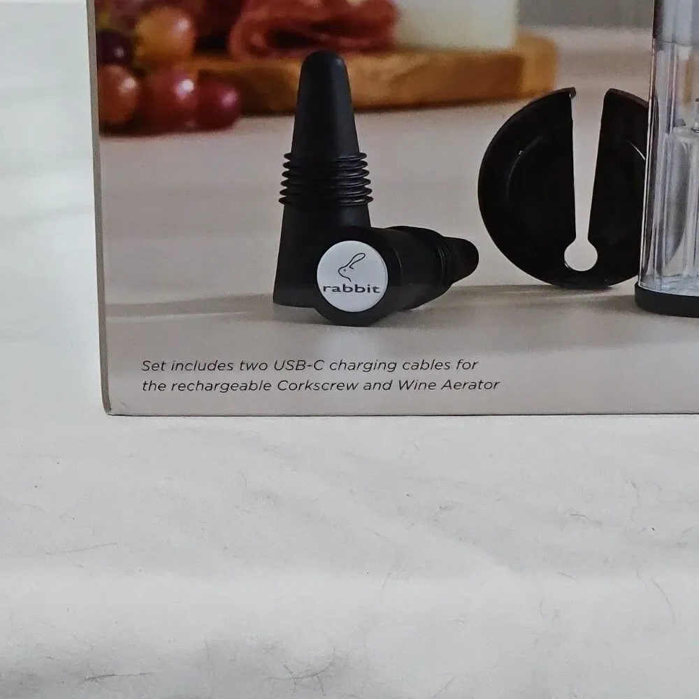 Rabbit Electric Wine Opener 5-piece Tool Set with Electric Corkscrew and Aerator